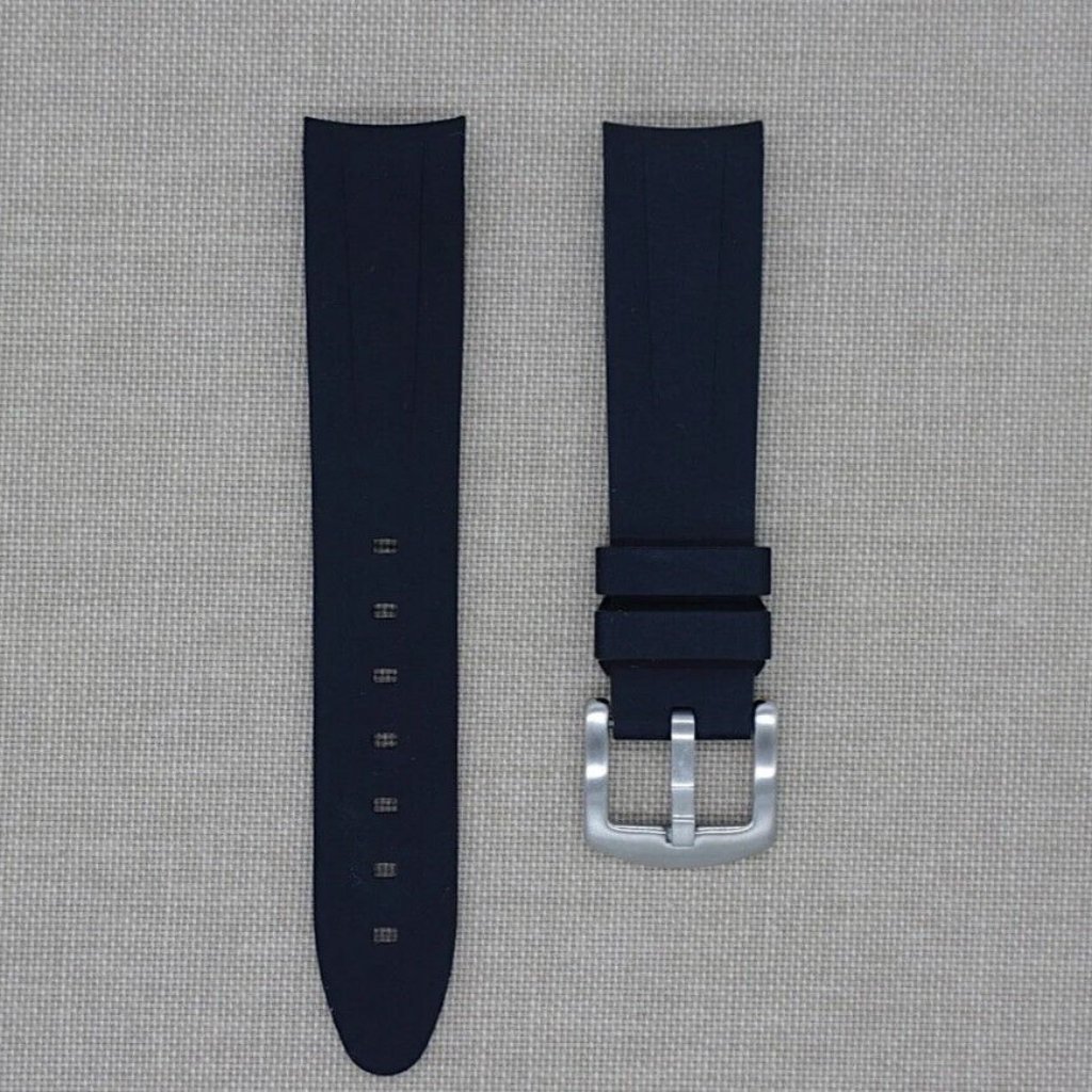 Tempomat 21mm Black Rubber Strap Fits Rolex Submariner 41mm Explorer Ii